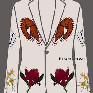 Men White 2Pc Customized Ocean Theme Flames Embroiderey With Piping & Rhinestones Country Western Nudie Suit Cowboy Style Wedding Day Outfit