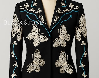 Embroidered Floral Western Suit: Custom Made Wedding Outfit