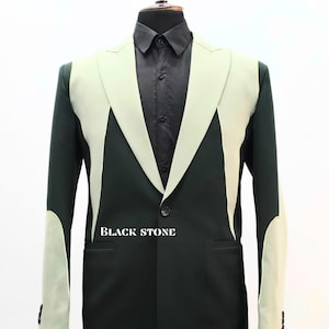 Men Dual Tone Light & Dark Green 2 Piece Customized  Embroidered Vintage Country Western Nudie Suit Wedding Cocktail Prom Party Music Event