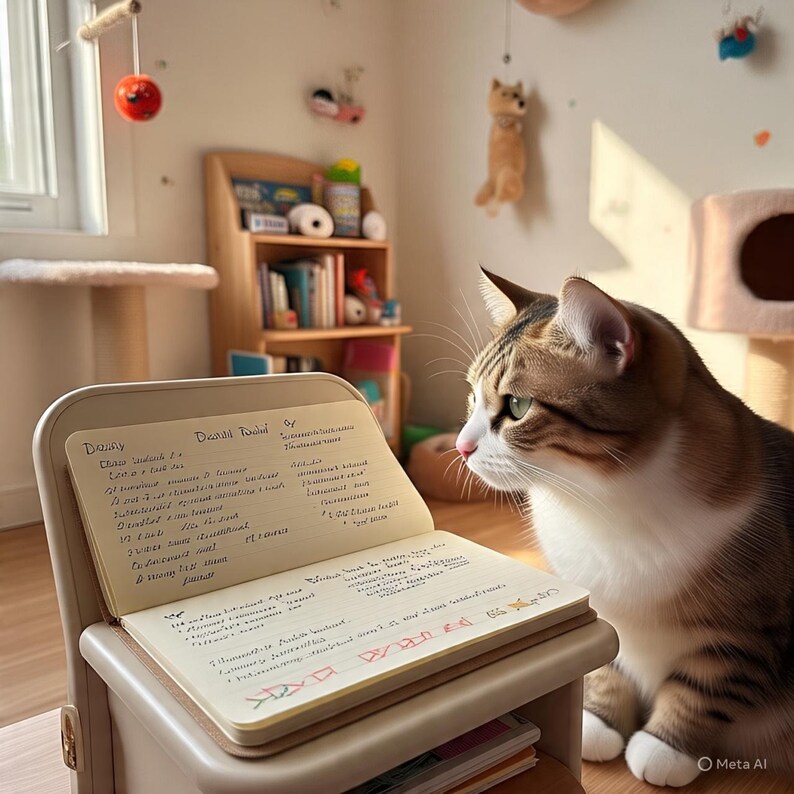 Cat Daily Routine Log | Printable Pet Care Tracker | Cat Feeding ...