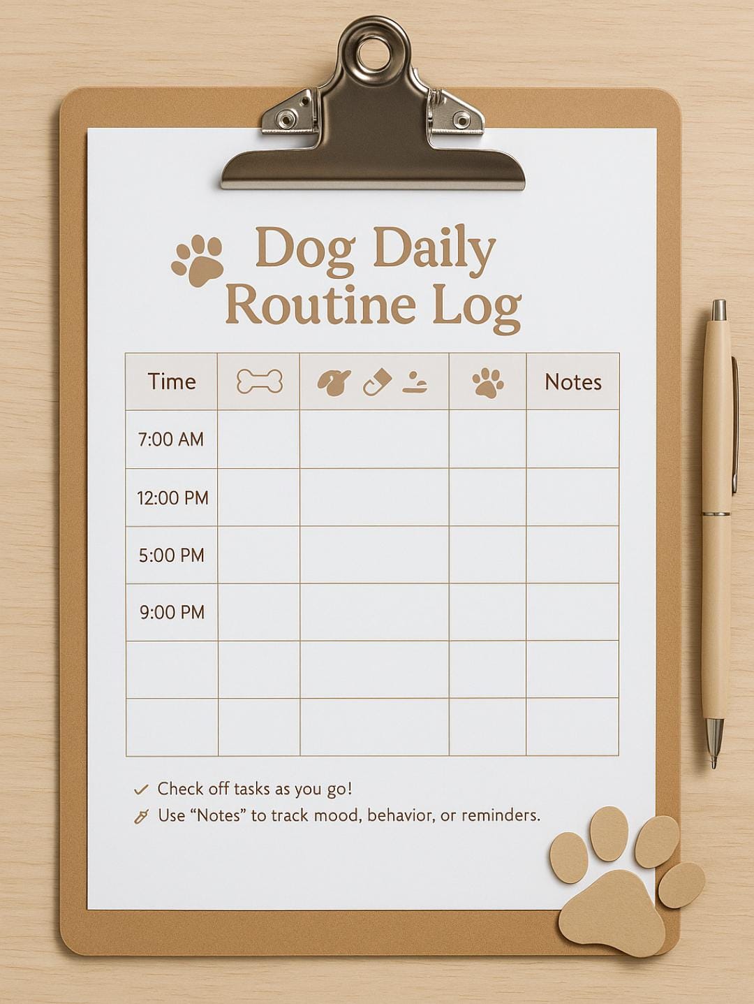Dog Daily Routine Log | Printable Pet Care Tracker | Puppy Schedule ...