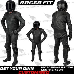 Combinaison de course de moto en cuir - Personnalisation gratuite, Marquage CE - Protection
