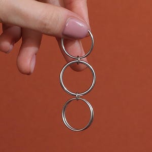 Multi Link Connected Ring, 925 Sterling Silver Unique Chunky Layer Interlocking Link Locked Set of 4 Rings Minimalist Gift For Girlfriend