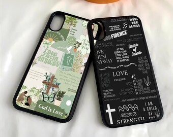 Bible verses quotes Case for iPhone 16 Pro, 15, 14, 13, 12, Samsung S23, S24FE, S25, A16, Pixel 9 Pro, 8A