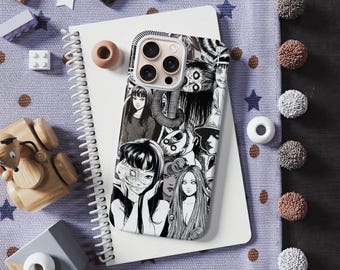 Japanese Horror Case for iPhone 17 Pro Max, 16 Pro, 15, 14, 13, 12, Samsung S23, S24FE, S25, S26 Ultra, Pixel 9 Pro, 8A