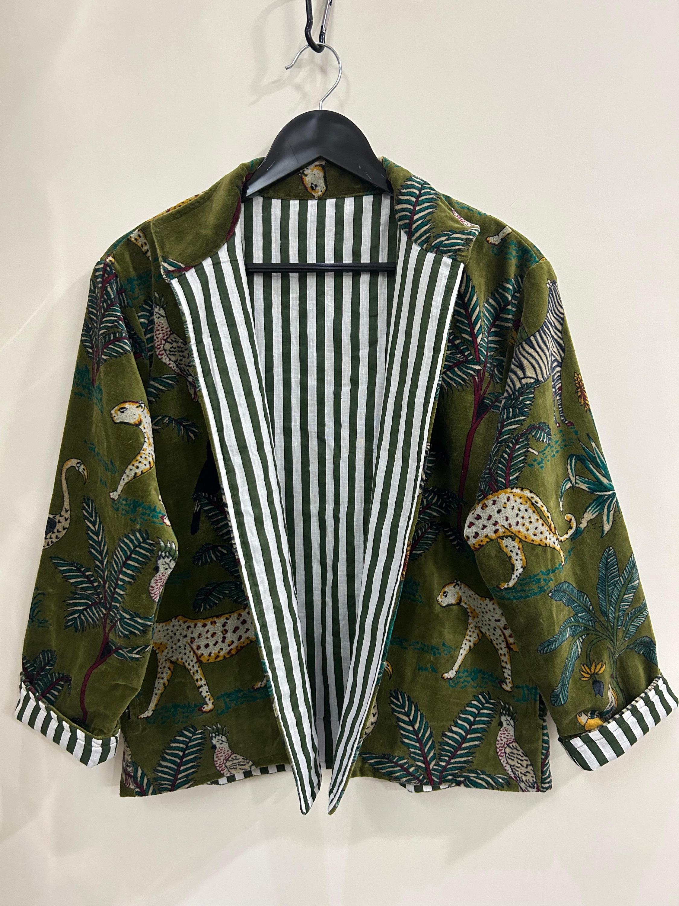 Veste Vintage Velours Vert Et Or Germaine Bacquié Années 80 - Taille M, Doublure Soie, Occasion Parfait état