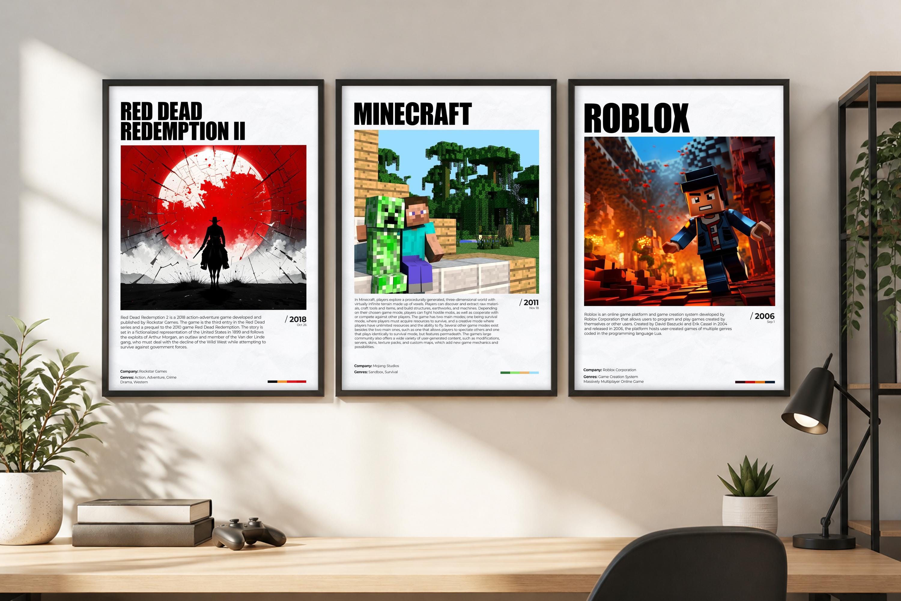 Gaming Message Poster Custom Set of 3 Gaming Posters, Printable Gaming Poster, Set of 3 Art ...