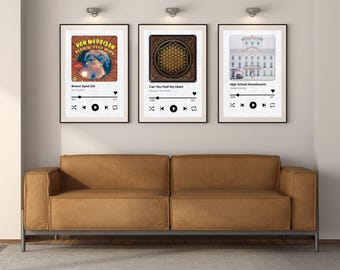 Song Posters - Set of 3 | Custom Song Posters | Personalized Song Posters | Choose Your Songs Wall Art | Special Gift for a Music Fan