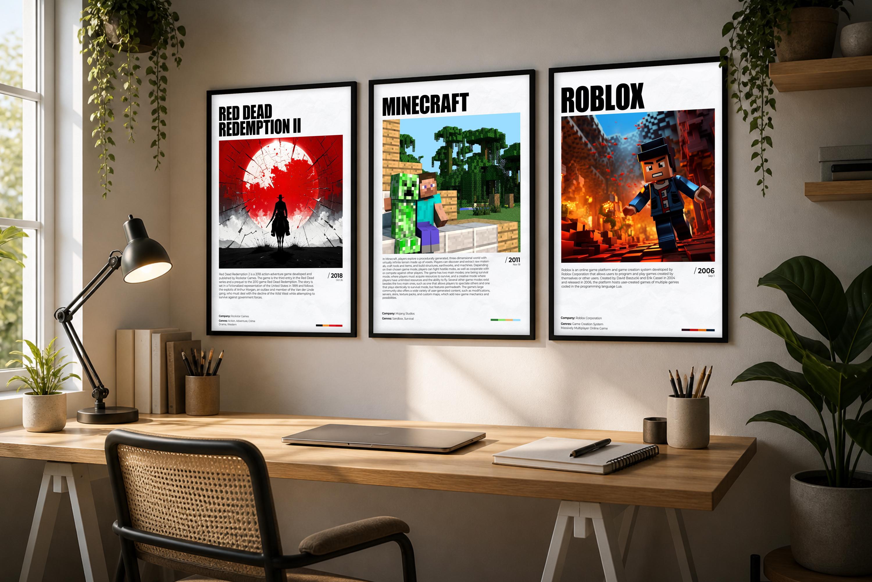 Gaming Message Poster Custom Set of 3 Gaming Posters, Printable Gaming Poster, Set of 3 Art ...