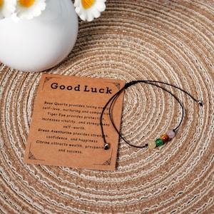 Good Luck Crystal Armband,Heilkristall Armband,Edelstein Wunsch Armband,Karte Geschenke für Best Friend,Energy String Armband,Geschenke für Sie