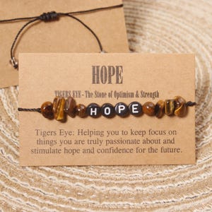 Hope Tiger Eye Gemstone Bracelet,Crystal Energy Bracelet,Optimism & Strength Bracelet,Lucky Procetion Bracelet,Birthday Gifts for Her Him
