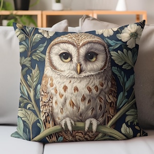 William Morris Uggla Örngott, Skogsuggla Dekorativ Kudde, Dekorativ Kudde, Örngott till Vardagsrum