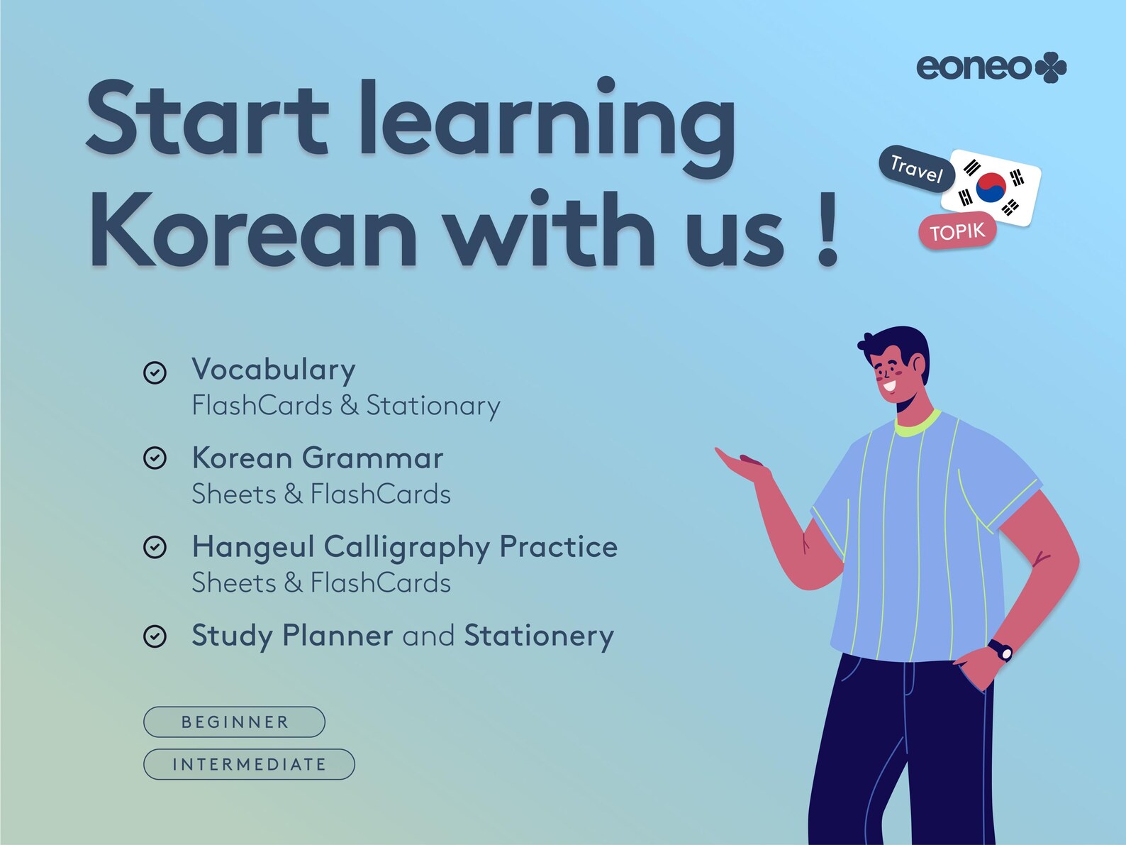 Printable Korean Vocabulary Flashcards: Hangeul, English (PDF Download ...