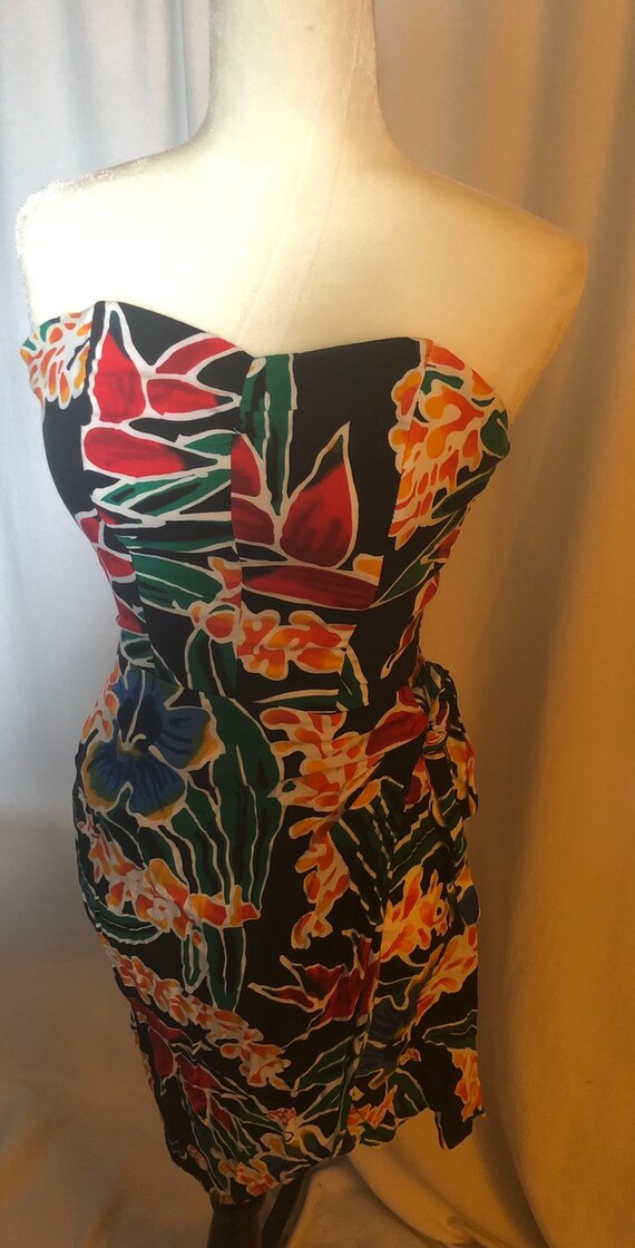 strapless hawaiian dress