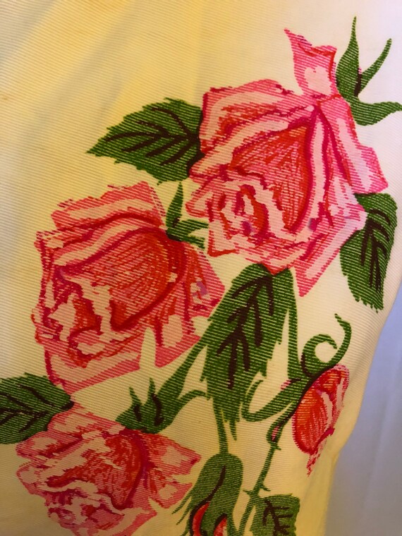 Shaheen Vintage Pink Rose Dress 1950s
