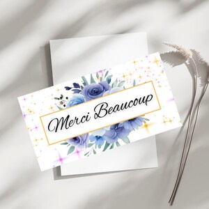 Merci Beaucoup - Digital French Thank You Card - Printable Floral Thank You Card - Elegant French Gratitude Card - Instant Download