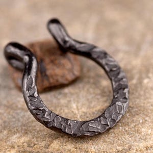 14GA Hammered Fine Silver Fake Septum Ring - No Piercing Needed