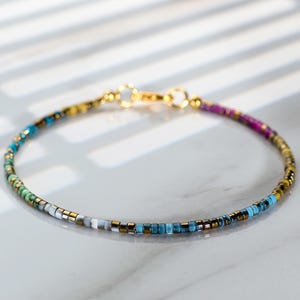 Waterproof Colourful Beaded Anklet • Minimalist Women Bracelet Anklet • Delicate Gift • Dainty Colorful Bead Anklet • Summer Beach Jewelry