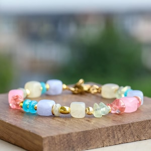 Adjustable Pastel Beaded Bracelet: Candy Color Handmade Jewelry
