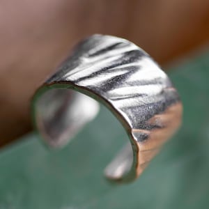 Wrap Ear Cuff, Solid 925 Sterling Silver Hammered Ear Cuffs, No Pierce Earrings