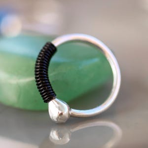 Brinco de argola tragus de prata pura 999, piercing tragus preto, brincos de cartilagem/concha/hélice/tragus de prata