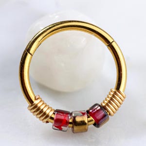 Surgical Steel Beaded Helix Hoop Earring: 16g/18g Cartilage Piercing