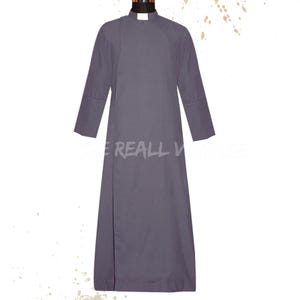 Men&#39;s Clergy Anglican Cassock Robe – Gray Clergy B Coat | Priest Robe | Church Father Coat | Custom Cassock | Clerical Outfit | Cassock Robe