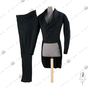 Men’s Black Wool Tailcoat | Modern Formalwear Inspired by British Style | Custom Tailcoat Jacket - Men’s Black Wool Tailcoat