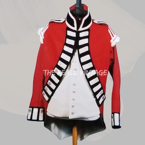 British Revolutionary War Light Infantry Frock Coat | Colonial Red Wool Tailcoat | Historical Military Reenactment Jacket | Revolutionary