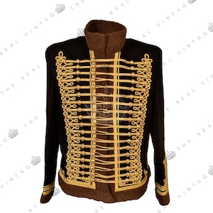 Napoleonic Hussar Uniform Military Style Jacket, Hussar Military Uniform Wool Pelisse Hussar Jacket Gold Braid Jacket Hussar Military Jacket