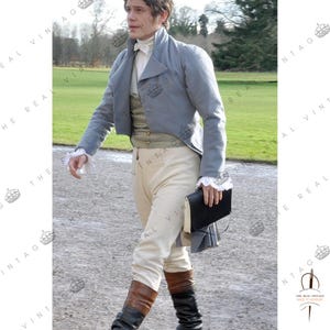 Men’s Grey Wool Regency Tailcoat | Mr. Darcy 18th Century Jacket | Jane Austen Costume Coat |  British Regency Coat | Regency Tailcoat