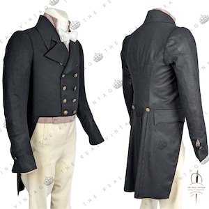 Empire Regency Men’s Tailcoat | 1800s Historical Jacket | Custom Period Sewing Coat | Regency Tailcoat Jacket |  British Regency Coat