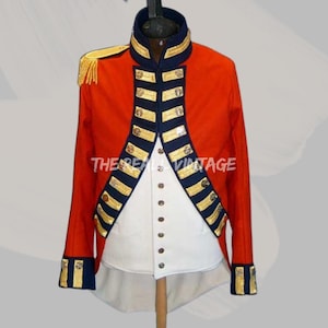 British 18th Century King Regiment Officer Coat | Custom Tailored Military Jacket | Historical Redcoat Uniform for Men | King Regiment Coat