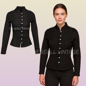 Black Gothic Military Jacket - Steampunk Jacket - Victorian Jacket - Gothic Jacket - Military Coat - Gothic Coat - Victorian Steampunk Coat
