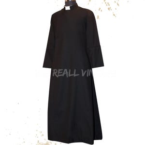Men&#39;s Clergy Anglican Cassock Robe Coats – Classic Black Clergy B Coat | Priest Robe | Church Father Coat | Custom Cassock Clerical Outfit
