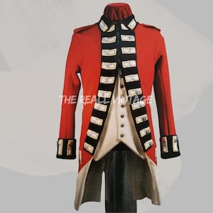 8th Regiment of Foot British Uniform | Royal Fusiliers 1778 Red Wool Coat | Historical Military Reenactment Jacket | British redcoat uniform