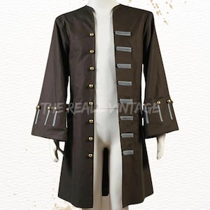 Men’s Brown Tail Frock Coat – Pirate Style Wool Jacket with Vest & Breeches – Custom 18th Century Military Formal Set | Frock Military Coats