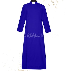 Men&#39;s Clergy Anglican Cassock Robe – Blue Clergy B Coat | Priest Robe | Church Father Coat | Custom Cassock | Clerical Outfit | Cassock Robe
