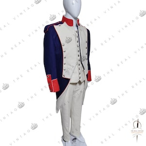 Napoleonic French Military Coat | 18th Century Historical Uniform for Reenactments, Steampunk, 18th Century French Revolutionary War Costume