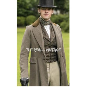 Men&#39;s Early 19th Century Tailcoat Outfit, Regency Tail Coat with Waistcoat Vest & Breeches, Historical Cosplay Costume for Men | Regency