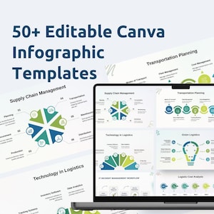 50+ Canva PowerPoint Presentation Template Editable | Infographics PowerPoint PPT | Canva Pro Slides | Corporate Professional Flowchart Blue