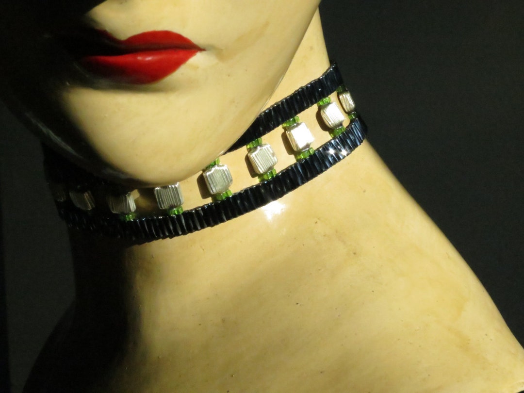 Loom Woven Vintage Bead and Bugle Bead Choker Gothic Etsy Nederland