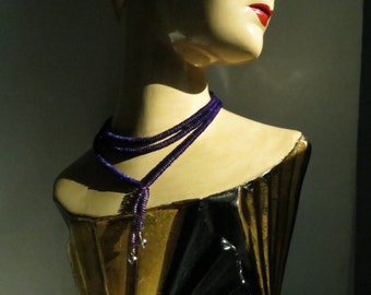 Original Design Handmade &quot;Sequin/Bead Purple&quot; Necklace