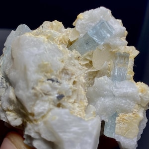 344 carat natural blue aquamarine crystals with matrix  from skardu pakistan