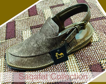 Charsada Chappal | Premium handgemaakte sandalen | Peshawari Chappal heren | Etnisch Pakistaanse schoenen | Textuurontwerp