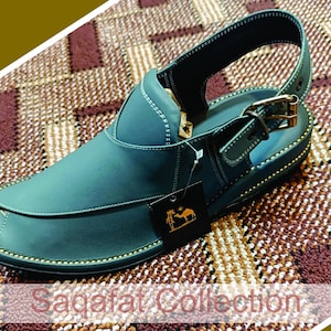 Navy Green Chappal | Peshawari Chappal | Charsadda Chappal | Men's Sandal | Special Peshawari Chappal | Afghani Chappal image 1