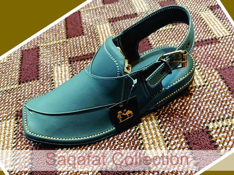 Navy Green Chappal | Peshawari Chappal | Charsadda Chappal | Men's Sandal | Special Peshawari Chappal | Afghani Chappal image 1