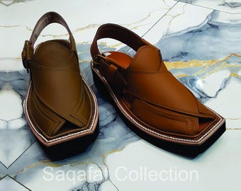 Peschawari Chappal | Norozi Chappal | Paschtunische Schuhe | Handgefertigte Peschawori Sandale | Kaptaan Chappal