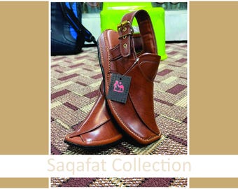 Handgemaakte Peshawari Chappal voor heren | Herensandalen | Chappal met zachte zool | Traditionele Peshawari Chappal | Donkerbruine sandalen | Kapitein Chapal