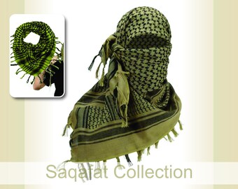 Palestine Green Keffiyeh Scarf | Traditional scarf | Gaza Style Headscarf | Keffiyeh Palestine Scarf | arab women Scarf | arab male scarf